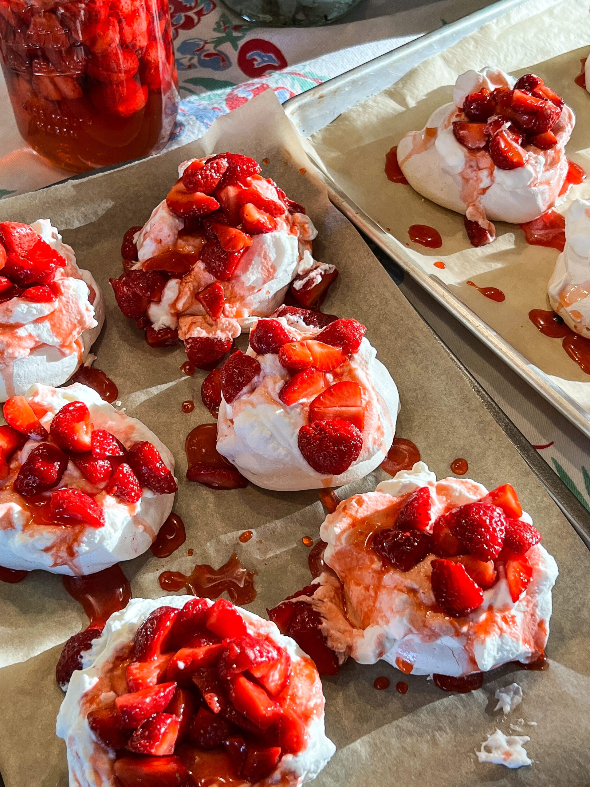 Strawberry Pavlovas