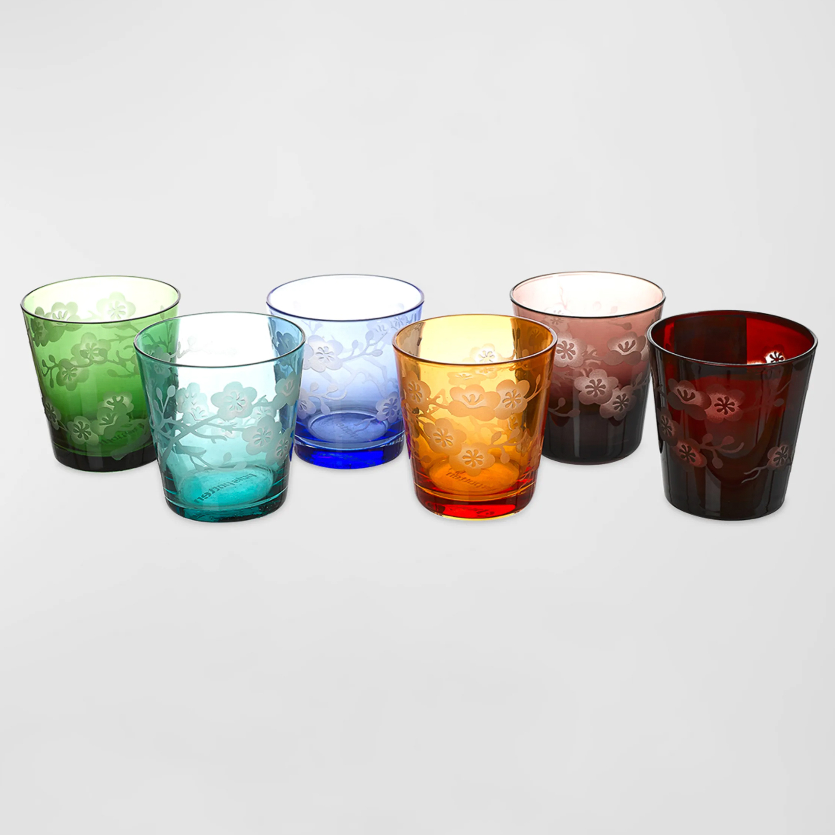 Polspotten etched glass tumblers